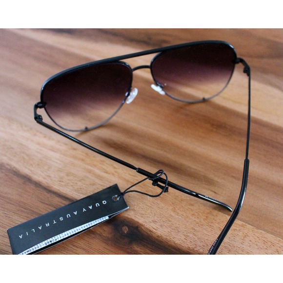 Quay Australia Sunglasses High Key Black Aviator Gradient Lenses - Picture 4 of 6
